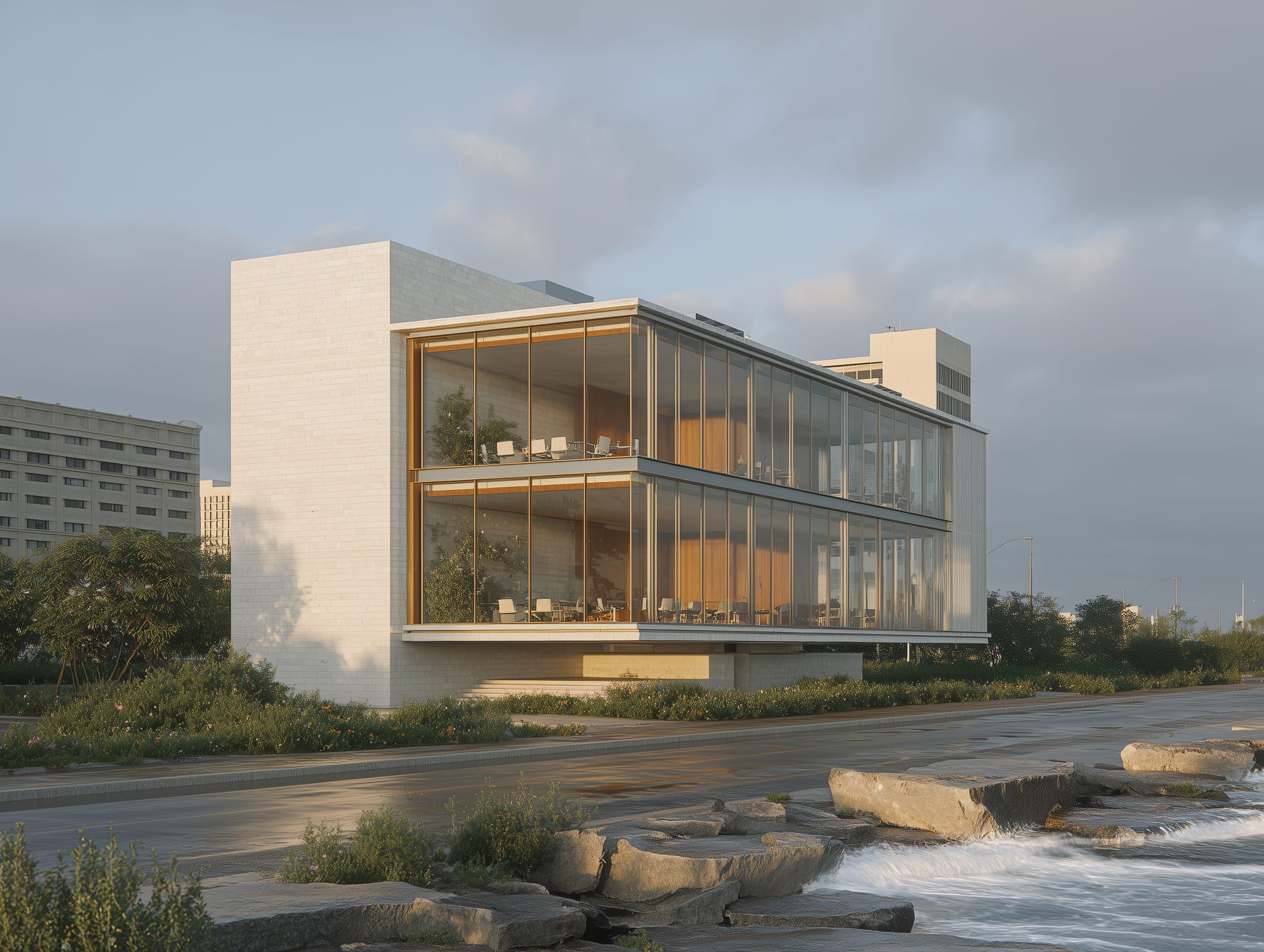 Modern glass building