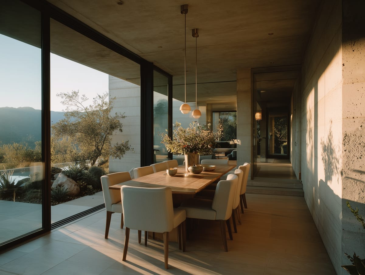 Modern interior with city view